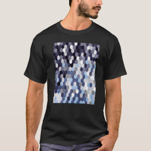 Honeycomb Pattern In Blue Tones Hexagon Painting T-Shirt