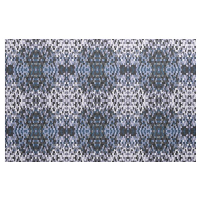 Honeycomb Pattern In Grey and Blue Wintry Colours Fabric (Fat Quarter)
