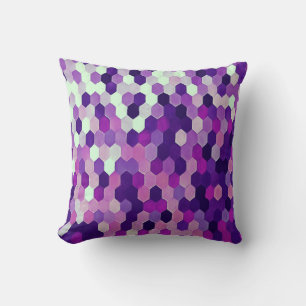 Honeycomb Pattern In Royal Plum and Pink Colours Cushion