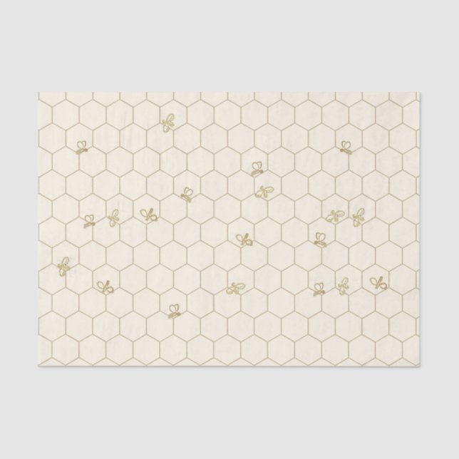 Honeycomb Patterned Tissue Paper with little bees (Front)