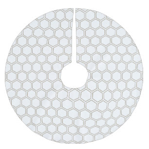 Honeycomb Taupe Neutral Pattern Beekeeper          Brushed Polyester Tree Skirt