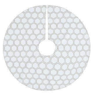 Honeycomb Taupe Neutral Pattern Beekeeper          Brushed Polyester Tree Skirt