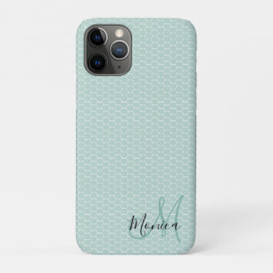 Honeycomb Teal Monogram Case-Mate iPhone Case