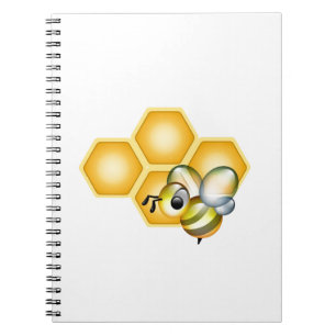 Honeycomb with a cute honeybee spiral notebook