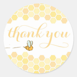 Honeycomb with bee sweet thank you classic round sticker
