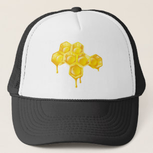 Honeycomb with dripping honey trucker hat