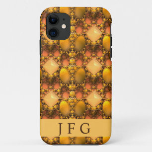 Honeycomb Yellow Fractal Art  Monogram Case-Mate iPhone Case