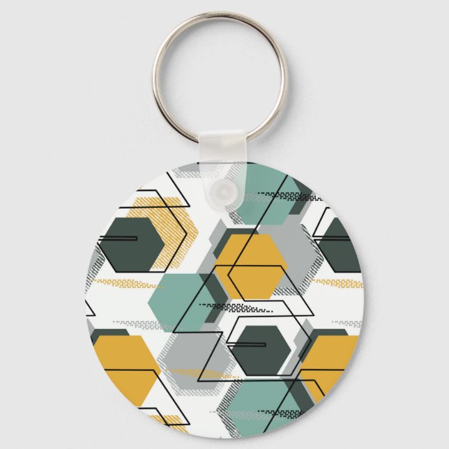Honeycombs. Abstract geometric pattern.1  Key Ring (Front)