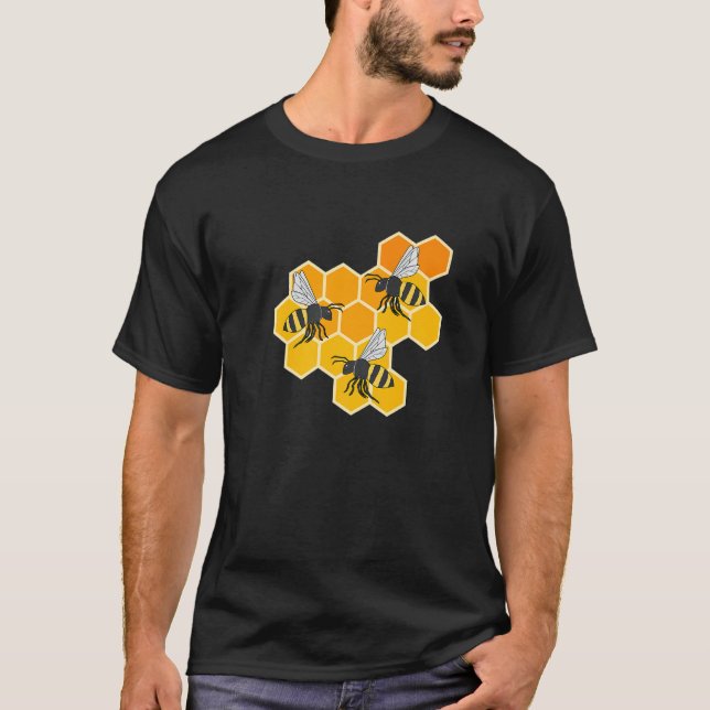 Honeycombs Bees Nature Wildlife Honey Premium T-Shirt (Front)