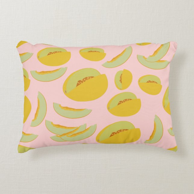Honeydew Melons Fruit Pattern Decorative Cushion (Front)