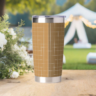 Honeyed Gold Gold Squared White  Insulated Tumbler