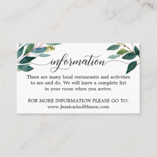 Honeymoon and Information Enclosure Card