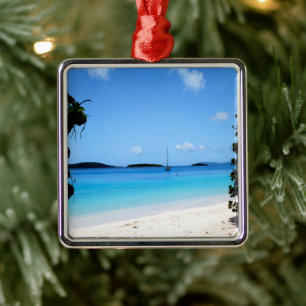 Honeymoon Bay (St. Thomas, USVI) Metal Tree Decoration
