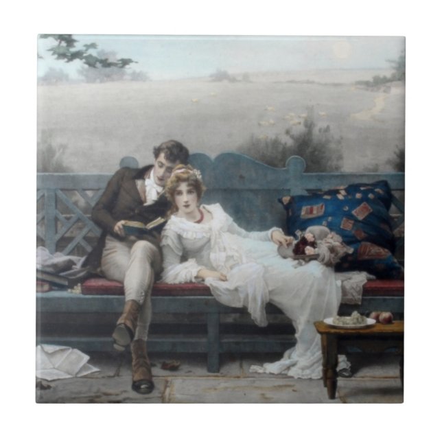 Honeymoon (Bride and Groom on a Bench) Tile (Front)