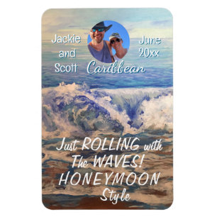 Honeymoon  Caribbean Cruise Blue PERSONALIZE  Magnet