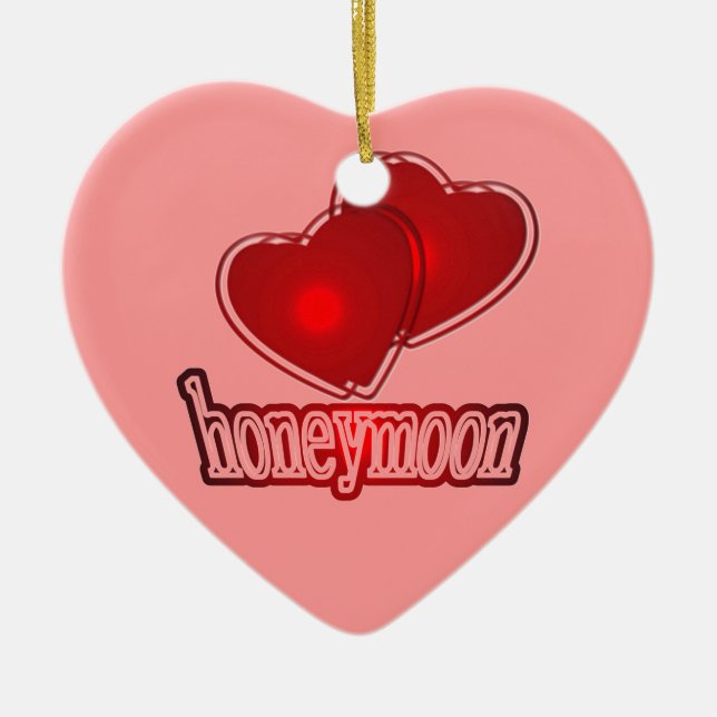 Honeymoon Ceramic Tree Decoration (Front)