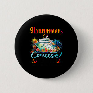 Honeymoon Cruise 2026 Just Married Artwork 6 Cm Round Badge