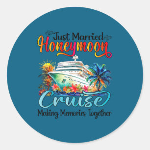 Honeymoon Cruise 2026 Just Married Classic Round Sticker