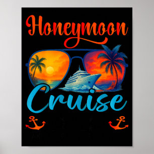 Honeymoon Cruise 2026 Just Married Illustration Poster