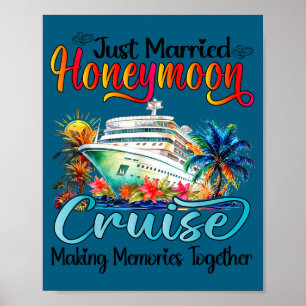 Honeymoon Cruise 2026 Just Married Illustration Poster