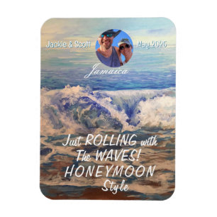 Honeymoon  Cruise Blue PERSONALIZE Photo Magnet