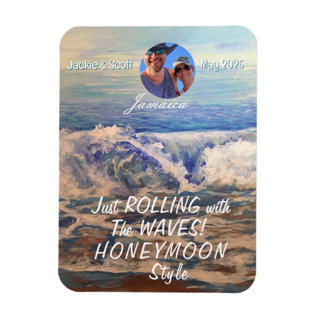 Honeymoon  Cruise Blue PERSONALIZE Photo Magnet (Vertical)