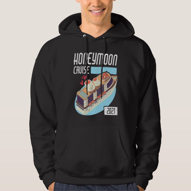 Honeymoon Cruise for Couples 2021 Just Married Hoodie (Front)