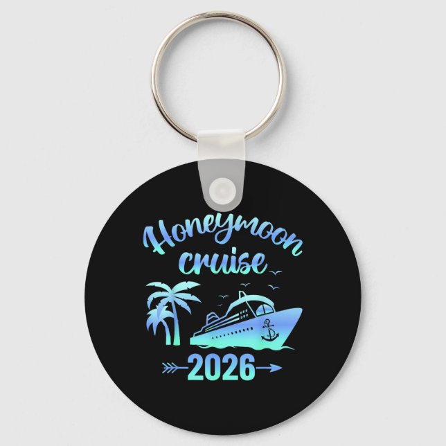 Honeymoon Cruise Married 2026 Couples Matching Key Ring (Front)