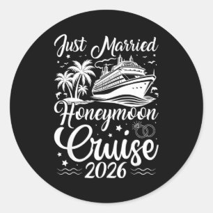 Honeymoon Cruise Matching Couples Married Classic Round Sticker