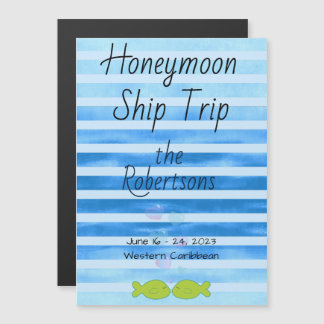Honeymoon Cruise Stateroom Door Marker Magnetic Invitation