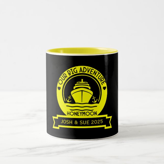 Honeymoon Cruise Two-Tone Coffee Mug (Center)