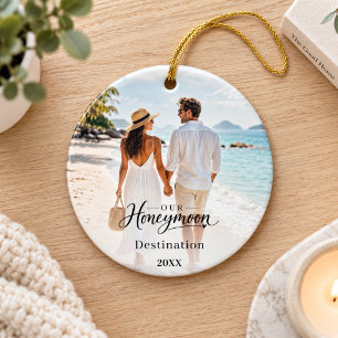 Honeymoon destination photo wedding ceramic tree decoration