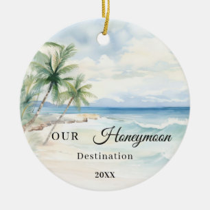 Honeymoon destination wedding tropical ceramic tree decoration