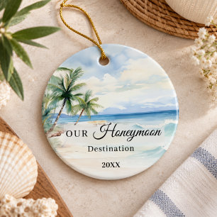 Honeymoon destination wedding tropical ceramic tree decoration