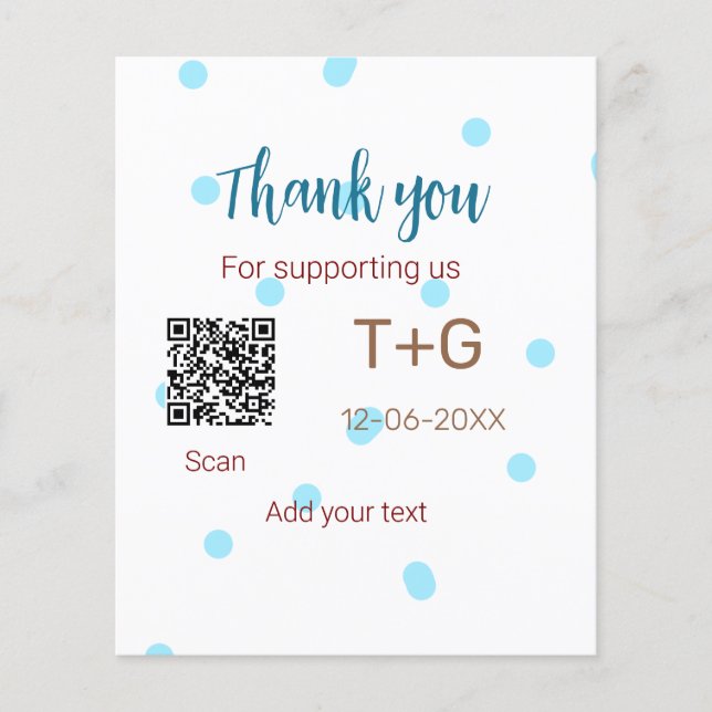Honeymoon fund Add Q R code couple name wedding (Front)