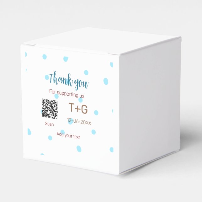 Honeymoon fund Add Q R code couple name wedding Favour Box (Front Side)