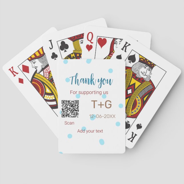 Honeymoon fund Add Q R code couple name wedding Playing Cards (Back)
