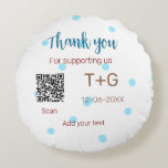 Honeymoon fund Add Q R code couple name wedding Round Cushion<br><div class="desc">Design</div>