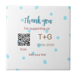 Honeymoon fund Add Q R code couple name wedding Tile