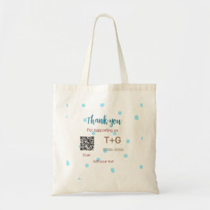 Honeymoon fund Add Q R code couple name wedding Tote Bag