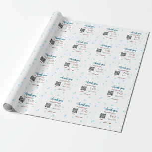 Honeymoon fund Add Q R code couple name wedding Wrapping Paper