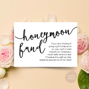 Honeymoon Fund Cash Wish, a note on gifts Enclosure Card