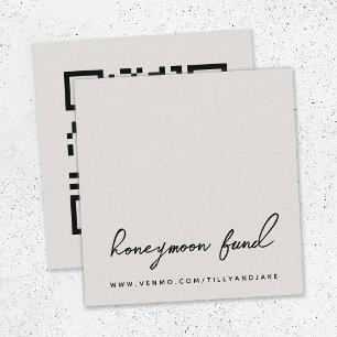 Honeymoon Fund   Digital Wedding Registry QR Code Enclosure Card