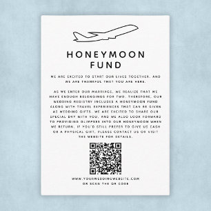 Honeymoon Fund Digital Wedding Registry QR Code Enclosure Card