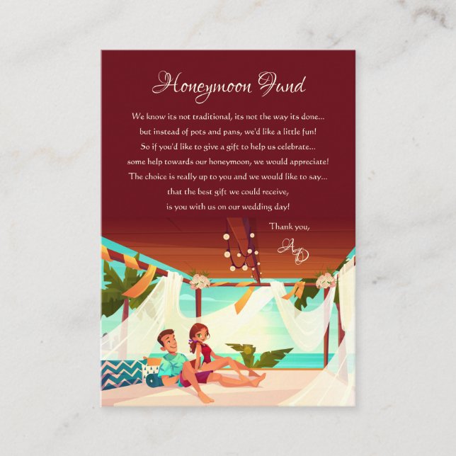 Honeymoon Fund Enclosure Card (Front)
