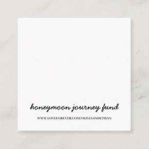 Honeymoon Fund Minimalist QR Wedding Design Enclosure Card