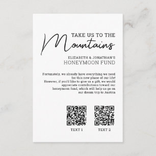 Honeymoon fund modern cash qr code enclosure card