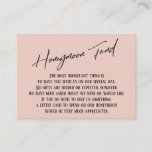 Honeymoon Fund Modern Handwriting Simple Blush Enclosure Card<br><div class="desc">These simple, distinctive card inserts were designed to match other items in a growing event suite that features a modern casual handwriting font over a plain background you can change to any colour you like. On the front side you read "Honeymoon Fund" in the featured type; on the back I've...</div>