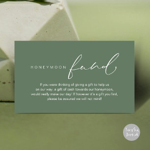 Honeymoon Fund, Modern Romantic Wedding Enclosure Card