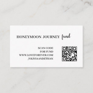 Honeymoon Fund Neutral QR Wedding Design Enclosure Card